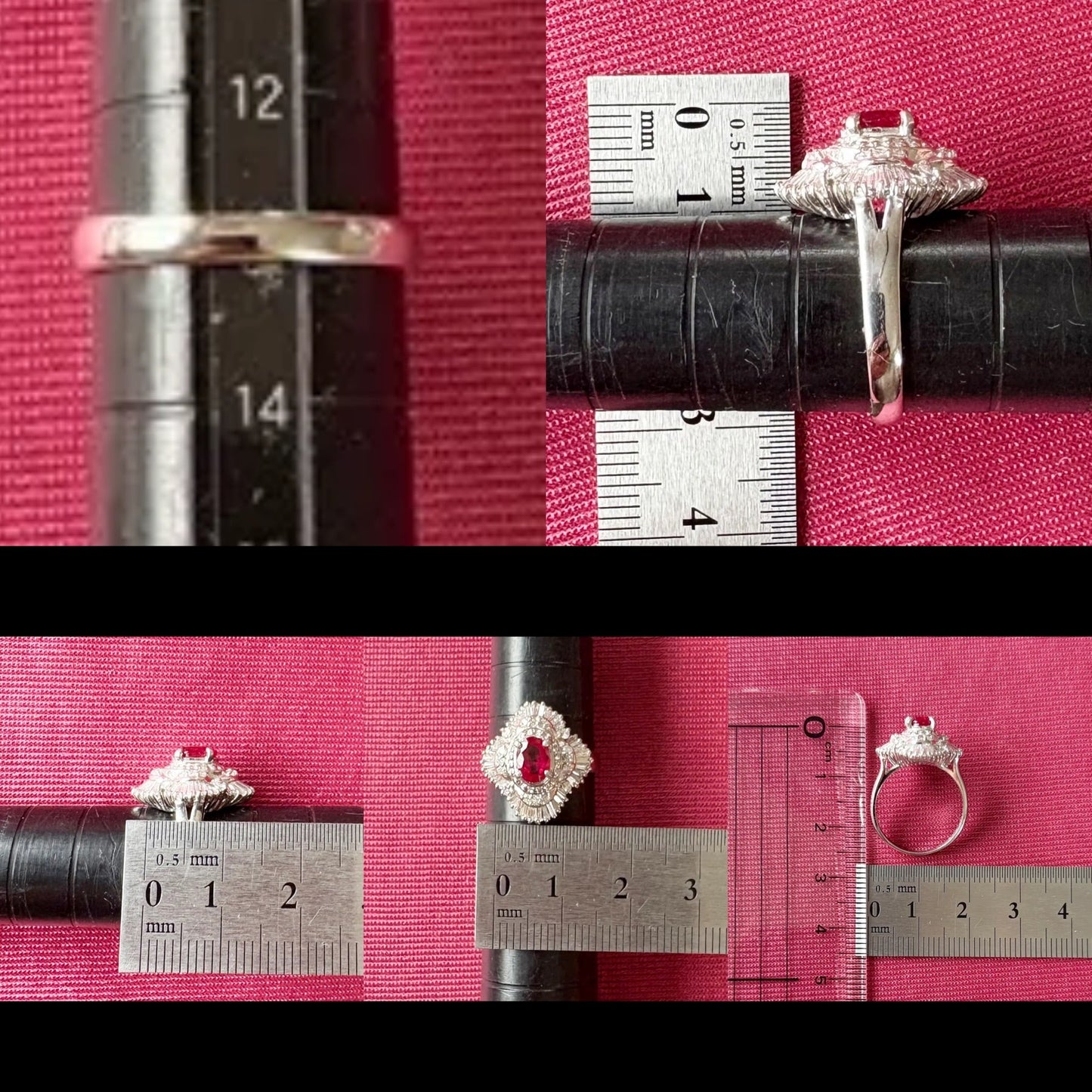 昭和ジュエリー ルビー ダイヤモンド リング Pt900 0.92ct 0.76ct ヴィンテージ 昭和レトロ プラチナ 指輪 MOR00697