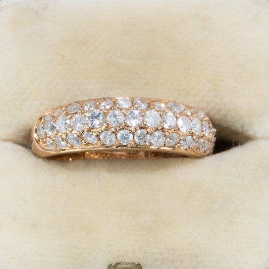 日本の作品 K18 1.00ct パヴェセッティング ダイヤモンド リング 指輪 華やかデザイン MOR00542 2枚目