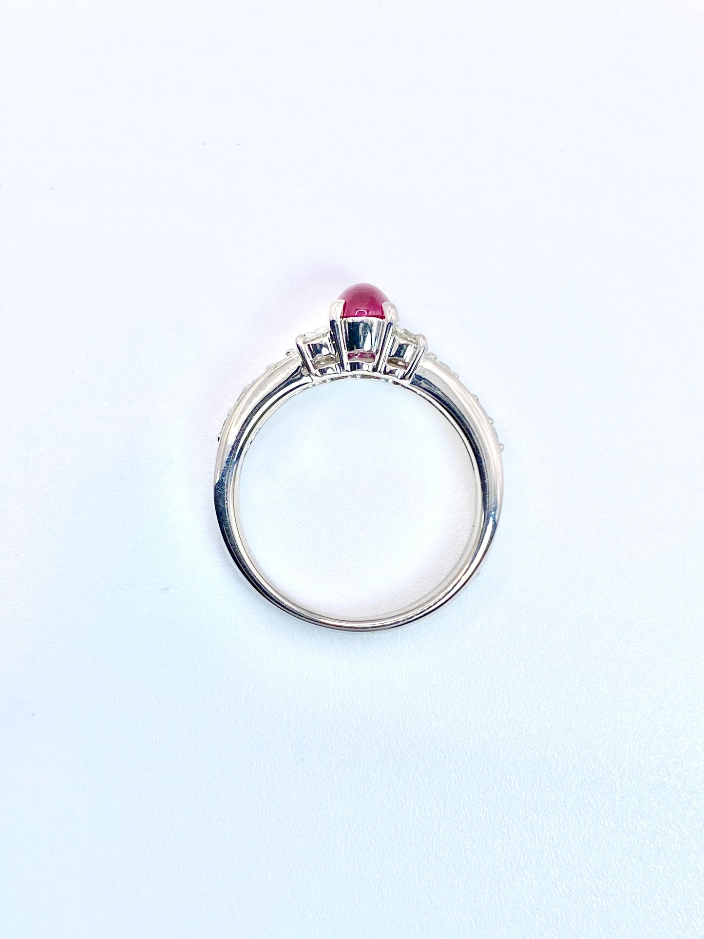 【夏季全体SALE(ジュエリー)~7/31】ルビー(キャッツアイ風)0.71ct / ダイヤモンド 計0.50ct Pt900 リング 11号【リフレッシュメント(新品仕上げ・補修・洗浄等済)】【3日以内返品可(※カード/キャリア決済の場合)】