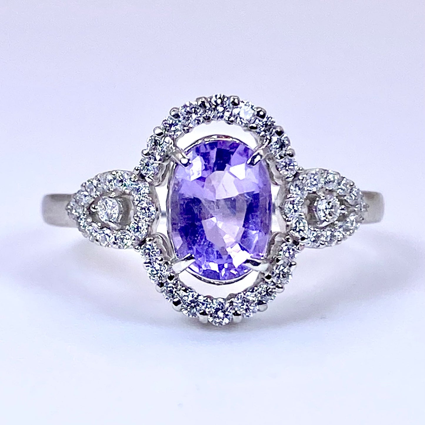 ハックマナイト 0.85ct / ダイヤモンド 計0.29ct Pt900 リング 13号【リフレッシュメント(新品仕上げ・補修・洗浄等済)】【3日以内返品可(※カード/キャリア決済の場合)】