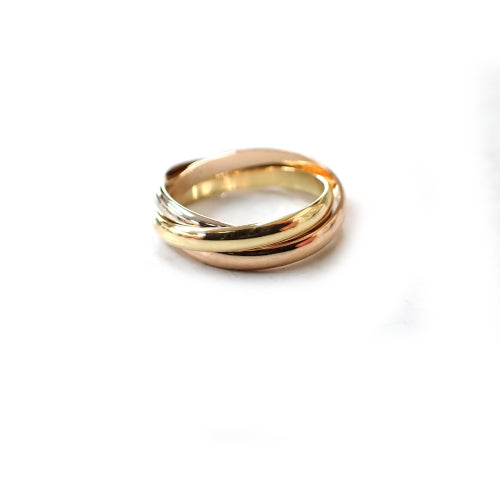 カルティエ Cartier 750 K18 YG WG PG 5.0g 52号 トリニティ リング 指輪 ジュエリー