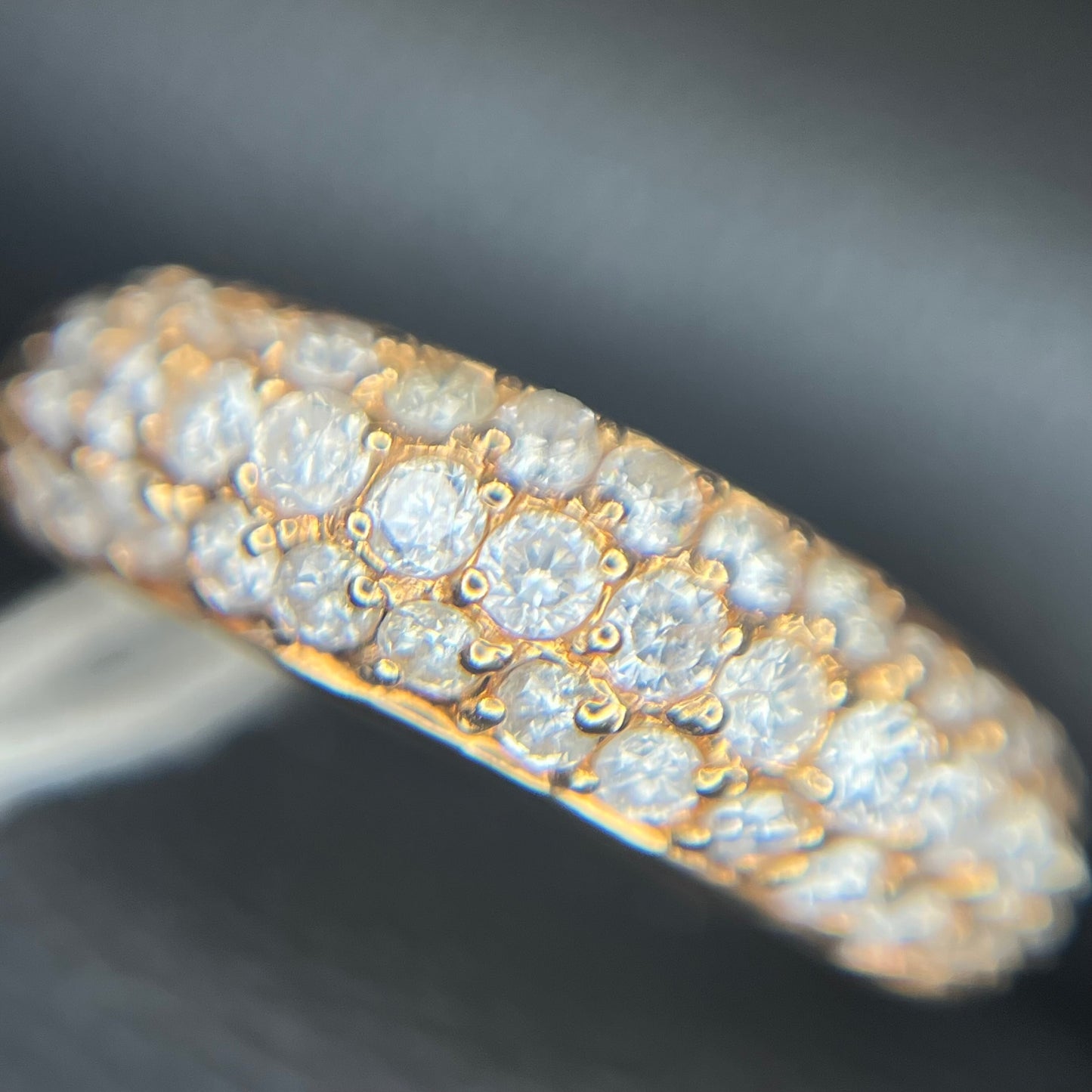 【日本の作品】 K18 1.00ct パヴェセッティング ダイヤモンド リング 指輪 華やかデザイン MOR00542