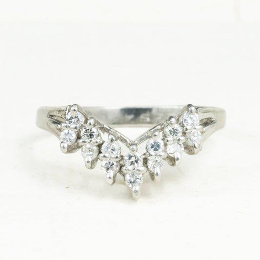 昭和ジュエリー ダイヤモンド リング Pt900 0.26ct ヴィンテージ 昭和レトロ V字デザイン 指輪 プラチナ OKR00206 2枚目
