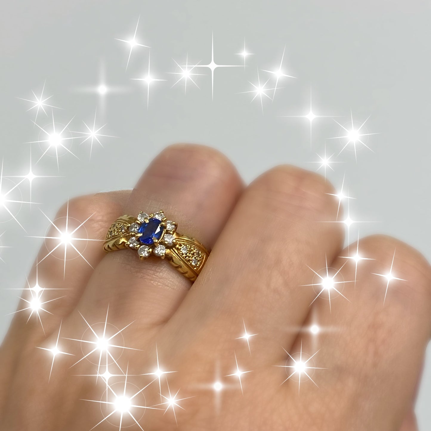 K18 サファイア0.40ct × ダイヤモンド0.43ct リング 〜気品あふれるブルーのきらめき〜OKR00155