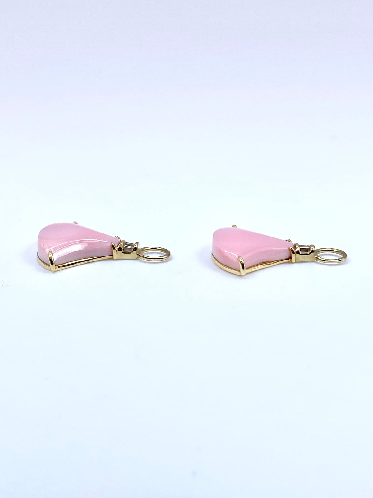 コンクシェル / ダイヤモンド 計0.03/0.03ct K18 ピアス チャーム【リフレッシュメント(新品仕上げ・補修・洗浄等済)】