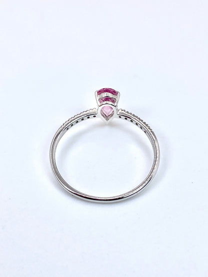 【夏季全体SALE（ジュエリー）~7/31】マラヤガーネット 0.71ct / ダイヤモンド 計0.05ct  Pt900 リング 14号【リフレッシュメント(新品仕上げ・補修・洗浄等済)】【3日以内返品可（※カード/キャリア決済の場合）】