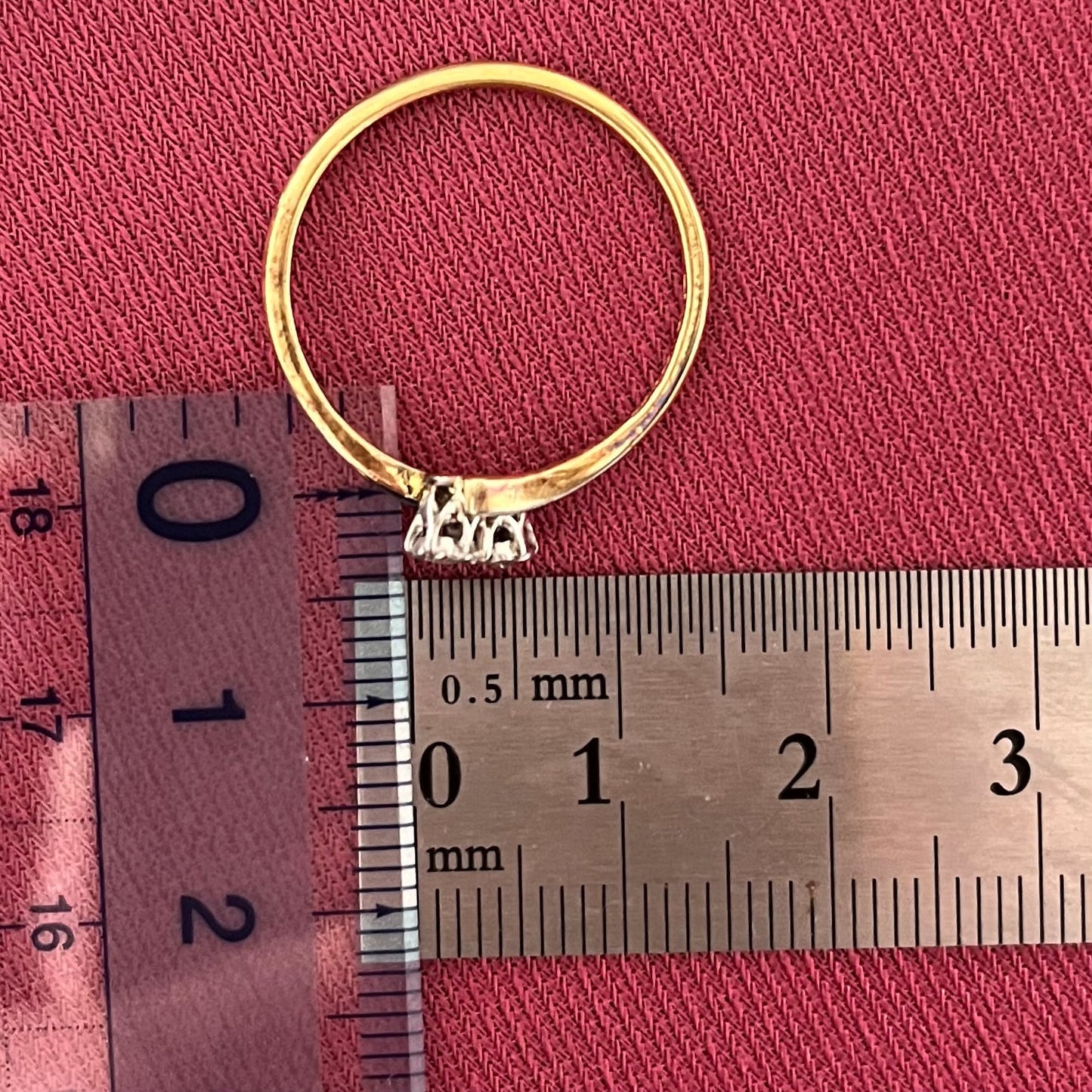 アンティークジュエリー イギリス アンティーク リング 1900前後頃 K18 PLAT オールドヨーロピアンカットダイアモンド /トワエモア あなたと私 DR00572