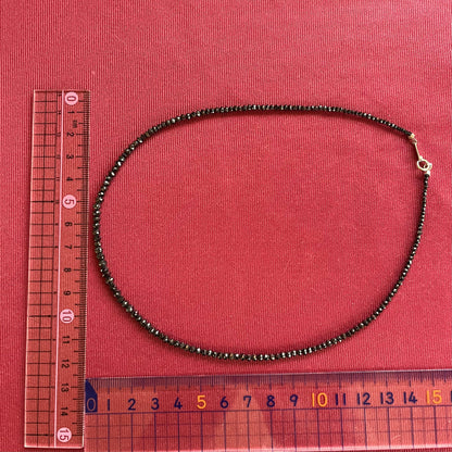 K18 ホワイトゴールド ブラックダイヤモンド ビーズ ネックレス 42cm MON00279