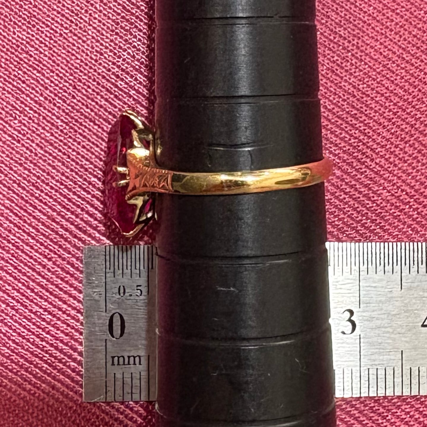 昭和ジュエリー K18 リング 和彫り 彫刻デザイン ヴィンテージ 昭和レトロ キャンディリング ゴールド 指輪 MR00790