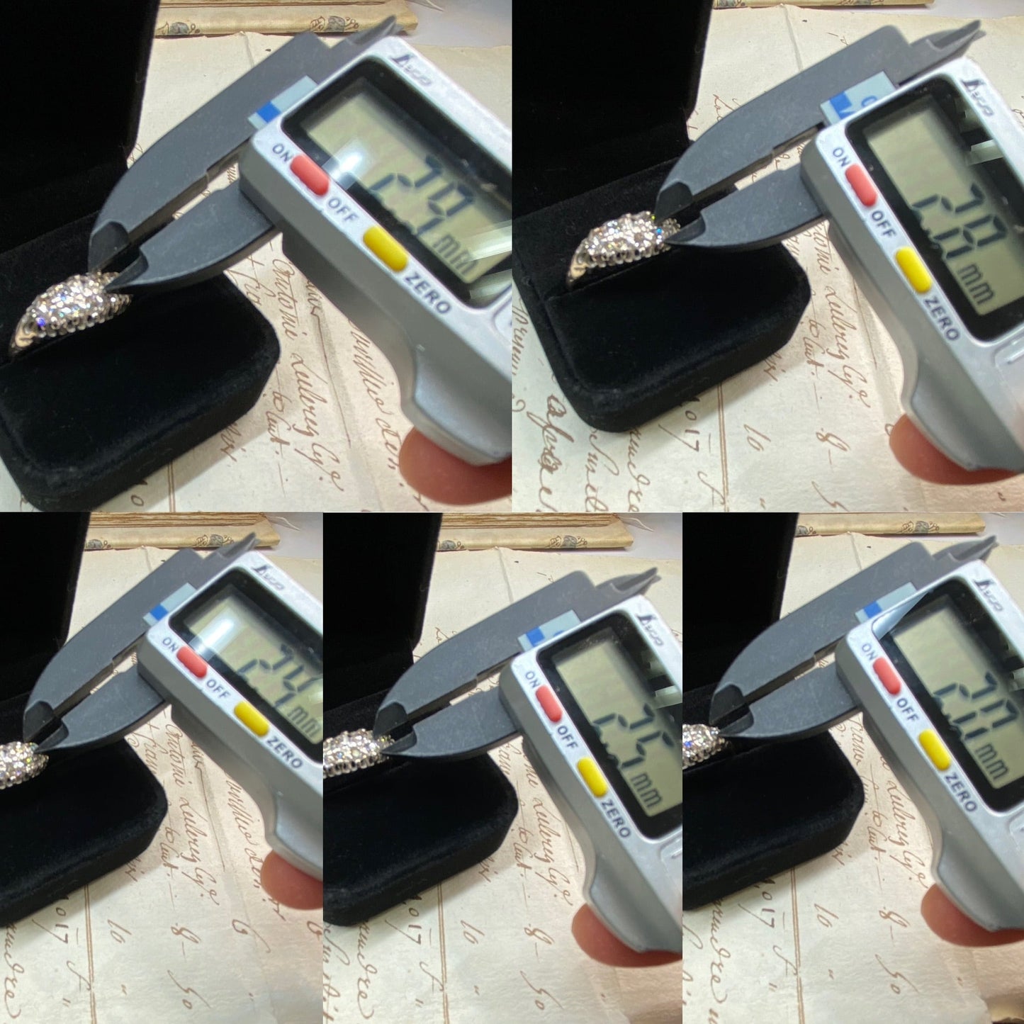 アンティークジュエリー イギリス アンティークリング 貴重な2列のオールドヨーロピアンカットダイヤモンド 9ct（X線）DR00432