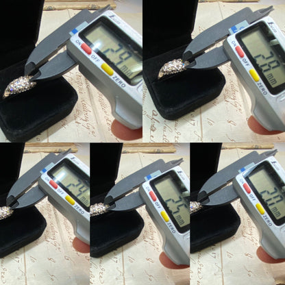 アンティークジュエリー イギリス アンティークリング 貴重な2列のオールドヨーロピアンカットダイヤモンド 9ct（X線）DR00432