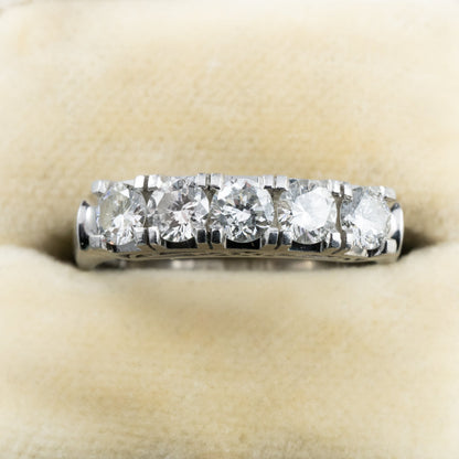 昭和ジュエリー ダイヤモンドリング Pt900 1.00ct 一文字リング ヴィンテージ 昭和レトロ 透かしデザイン 指輪 プラチナ MR00739