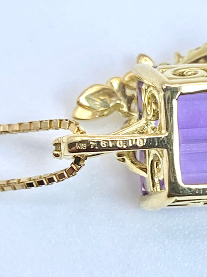アメトリン 7.61ct / ダイヤモンド 計0.10ct K18 ネックレス【リフレッシュメント(新品仕上げ・補修・洗浄等済)】【3日以内返品可（※カード/キャリア決済の場合）】