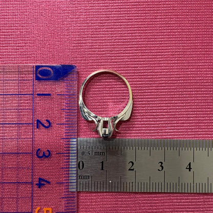 昭和ジュエリー サファイアリング 0.52ct K14WG 昭和レトロ 和デコ ヴィンテージ 指輪 青石 クールデザイン MOR00619