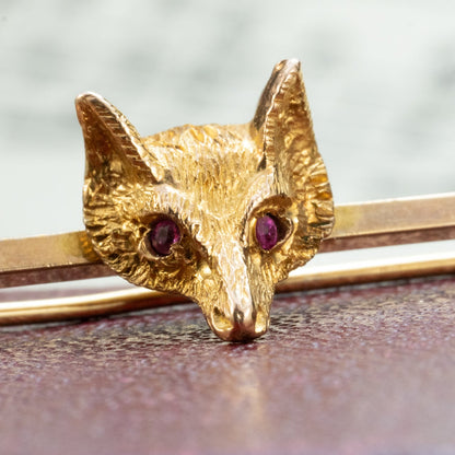 イギリス アンティーク ジュエリー K9 ルビー キツネ FOX デザイン ブローチ DBR00143