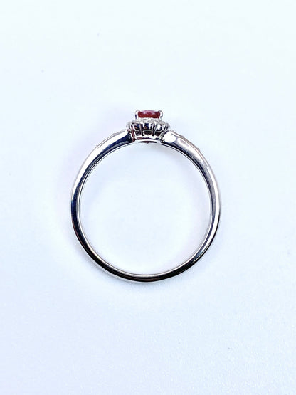 【新品】非加熱ピジョンブラッドルビー 0.21ct / ダイヤモンド 計0.18ct Pt950 リング【新品】【3日以内返品可（※カード/キャリア決済の場合）】