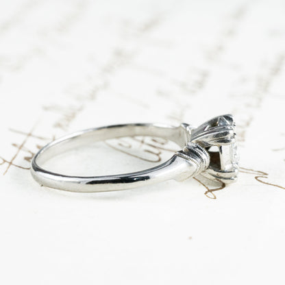 昭和ジュエリー ダイヤモンド リング Pm プラチナ 三越 ヴィンテージ 昭和レトロ 指輪 0.18ct OKR00138