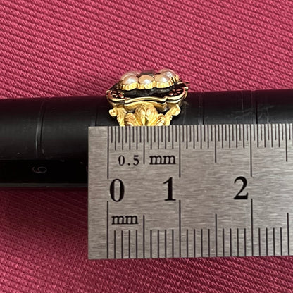 アンティークジュエリー イギリス アンティーク バーミンガム 1832 1834 彫刻有り 勿忘草 K18 パール モーニングジュエリー リング 指輪 〜メッセージと共に引き継がれる想い〜DR00658