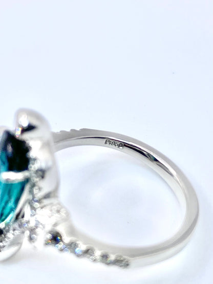 トルマリン 2.98ct / ダイヤモンド 計0.51ct Pt950リング 12号【リフレッシュメント(新品仕上げ・補修・洗浄等済)】【3日以内返品可（※カード/キャリア決済の場合）】
