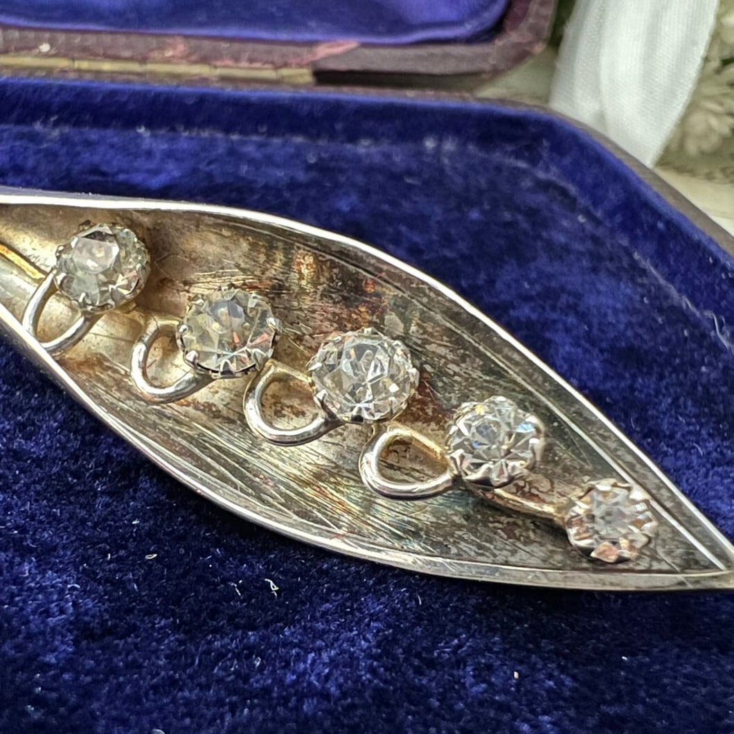 イギリス ブリティッシュヴィンテージ SV シルバー925 スズラン ブローチ 1913年 DBR00072