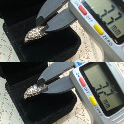 アンティークジュエリー イギリス アンティークリング 貴重な2列のオールドヨーロピアンカットダイヤモンド 9ct（X線）DR00432