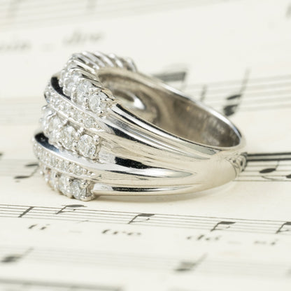 ダイヤモンドリング 2.05ct Pt900 プラチナ 幅広 ゴージャスデザイン 日本製 指輪 OKR00186