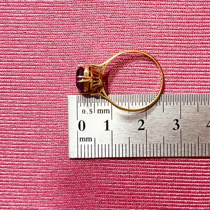 【日本の作品】  K18 昭和レトロ 紫石 リング 〜咲き誇る高貴な花の美しさを指先に〜 OKR00213