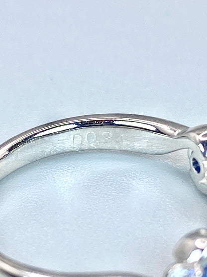 サファイア 計0.36ct / ダイヤモンド 計0.24ct Pt900 リング 14号【リフレッシュメント(新品仕上げ・補修・洗浄等済)】