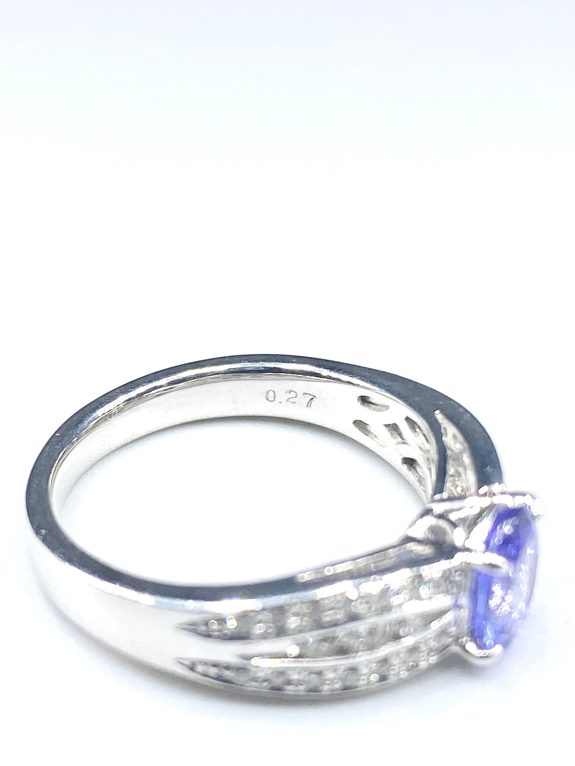 タンザナイト 0.84ct / ダイヤモンド 計0.27ct Pt950 リング 11.5号リフレッシュメント新品仕上げ・補修・洗浄等済3日以内返品可※カード/キャリア決済の場合動画リンク　Twitt 2枚目