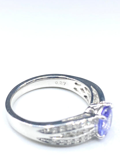 タンザナイト 0.84ct / ダイヤモンド 計0.27ct Pt950 リング 11.5号リフレッシュメント新品仕上げ・補修・洗浄等済3日以内返品可※カード/キャリア決済の場合動画リンク　Twitt 2枚目