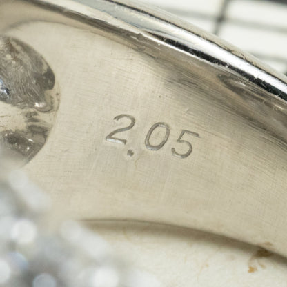 ダイヤモンドリング 2.05ct Pt900 プラチナ 幅広 ゴージャスデザイン 日本製 指輪 OKR00186