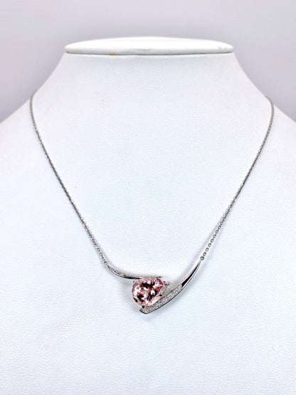 【新品】モルガナイト 4.16ct / ダイヤモンド 計0.08ct Pt900/850 ネックレス【新品】【3日以内返品可（※カード/キャリア決済の場合）】