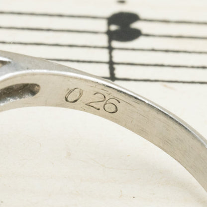 昭和ジュエリー ダイヤモンド リング Pt900 0.26ct ヴィンテージ 昭和レトロ V字デザイン 指輪 プラチナ OKR00206