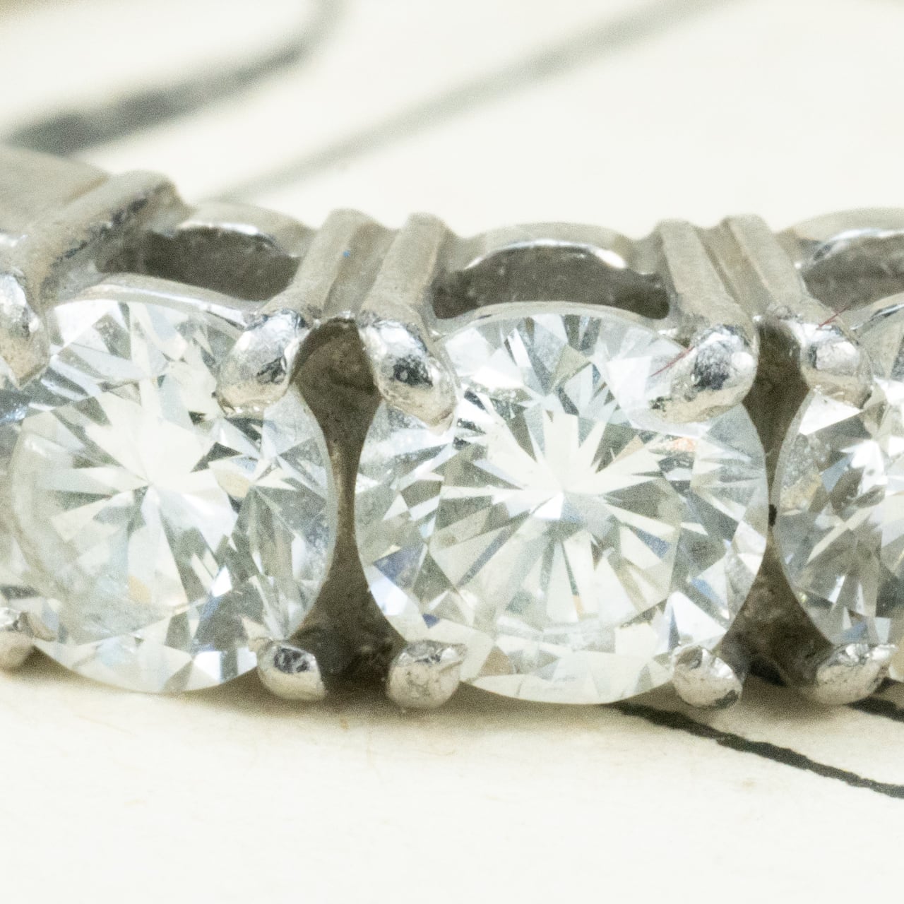 昭和レトロ ダイヤモンド リング 一文字 デザイン ヴィンテージ  Pt900 ５石 1.06ct MR00761