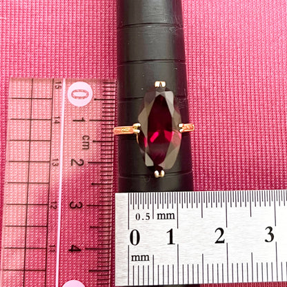昭和ジュエリー 赤黒石 リング K18 ヴィンテージ 昭和レトロ アラベスク透かしデザイン ゴールド 指輪 OKR00145