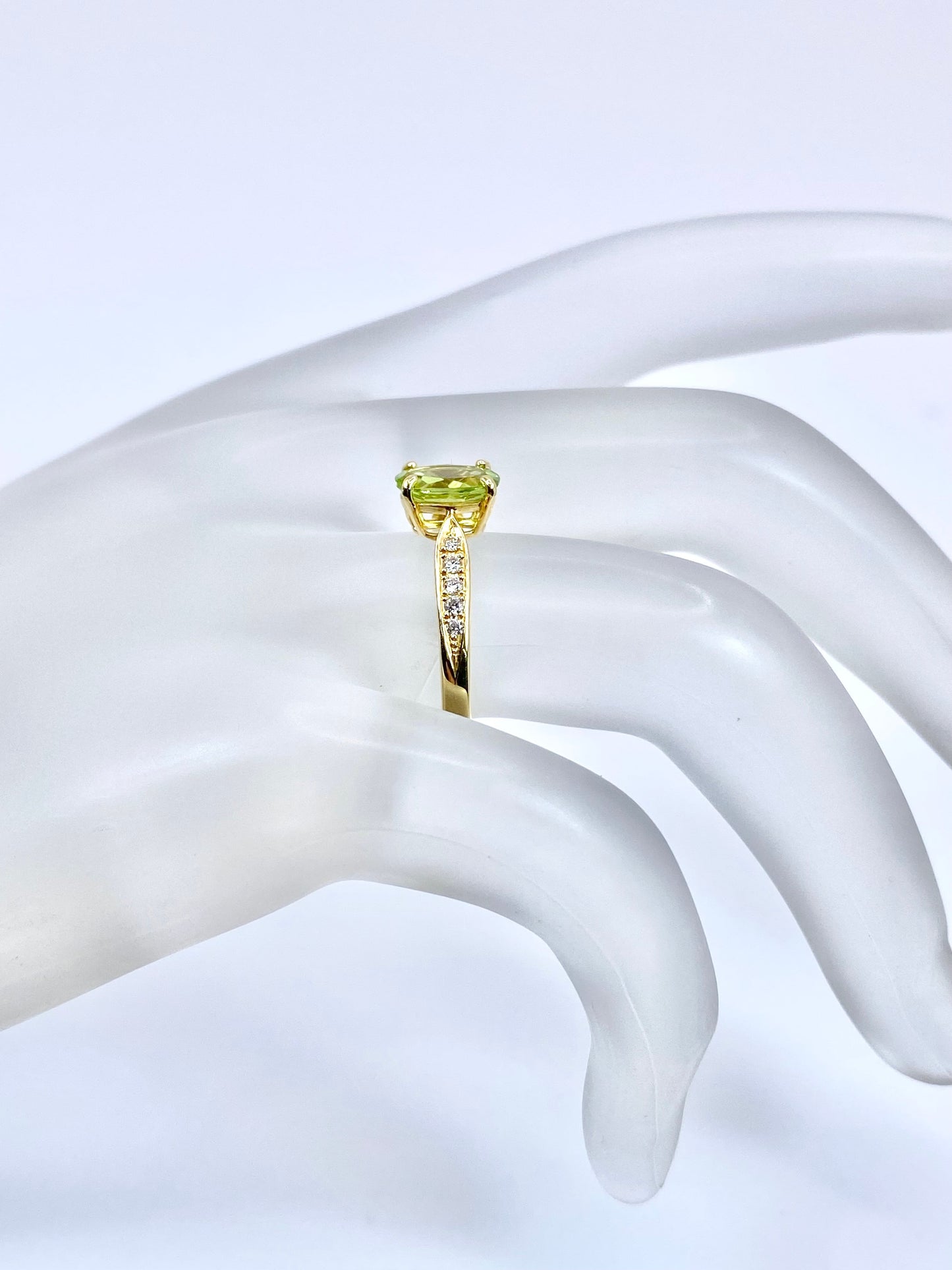 ペリドット 0.74ct / ダイヤモンド 計0.08ct K18 リング 11号【リフレッシュメント(新品仕上げ・補修・洗浄等済)】【3日以内返品可（※カード/キャリア決済の場合）】