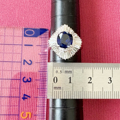 ロイヤルブルーサファイア ダイヤモンド リング Pt900 昭和レトロ ヴィンテージジュエリー 2.671ct D1.23ct サファイヤ 指輪 OKR00193