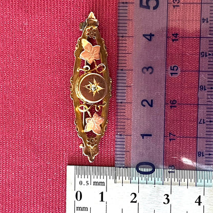 イギリス  アンティークジュエリー ブローチ K9 オールドカットダイヤモンド 1900年 ミレニアム DBR00126