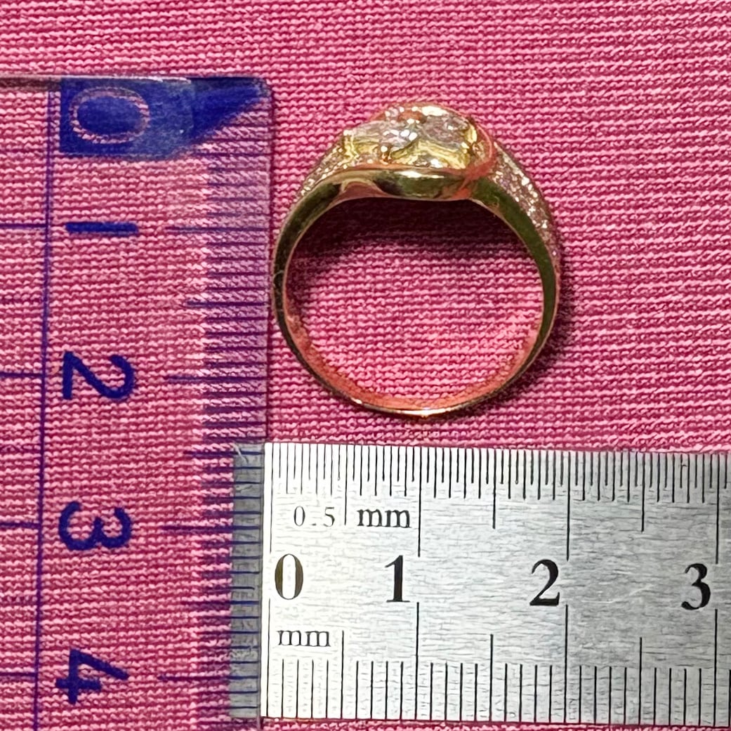 海外ヴィンテージ ジュエリー デイジー  小花 フラワー デザイン リング 指輪 750 K18 ダイヤモンド MR00799