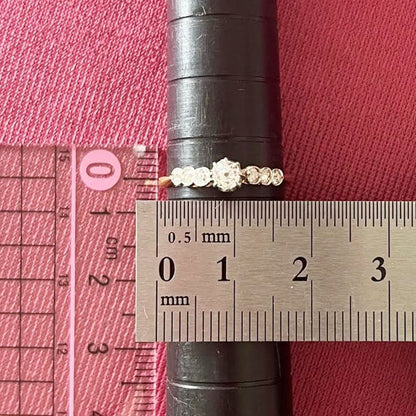 イギリス アンティークジュエリー 7stone オールドカット オールドマインカット ダイヤモンド  シンプル デザイン  K18 ゴールド コンビカラー リング 1800後〜1900初頃 DR00638