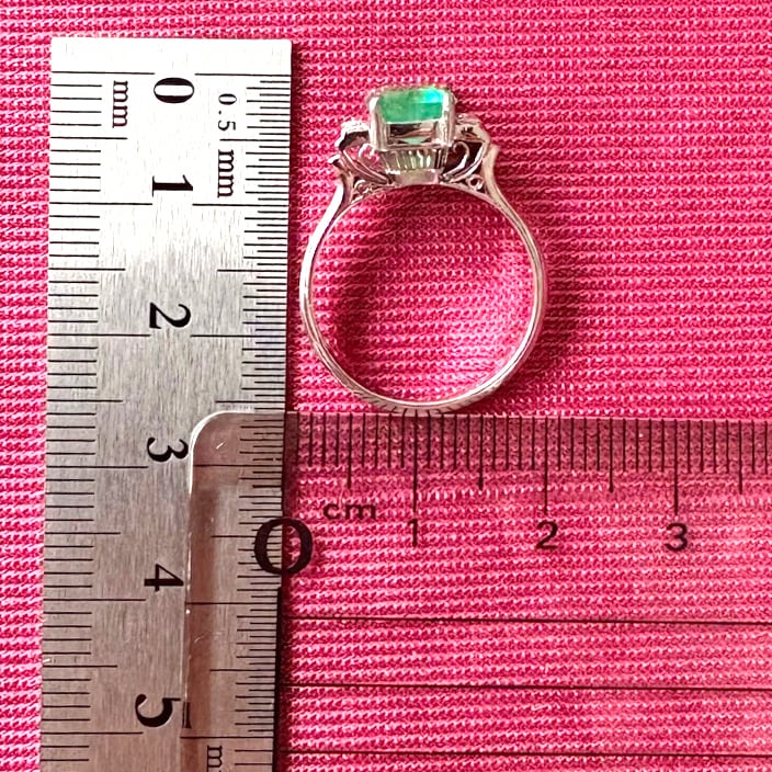 エメラルド ダイヤモンド リング 昭和レトロ スクエアフォルム バケットカット ヴィンテージ リング CHR02037