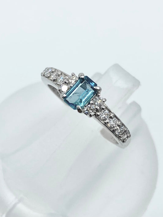 新品ユークレース 0.38ct / ダイヤモンド 計0.29ct Pt900 リング 3日以内返品可※カード/キャリア決済の場合 2枚目
