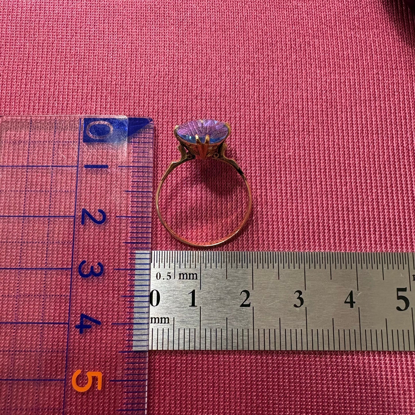 K18 昭和レトロ 合成石 マーキスカットリング 千本透かし 和彫り風 大粒ブルー ヴィンテージ 梶田久次郎 〜空の輝きを纏うリング〜 OKR00255