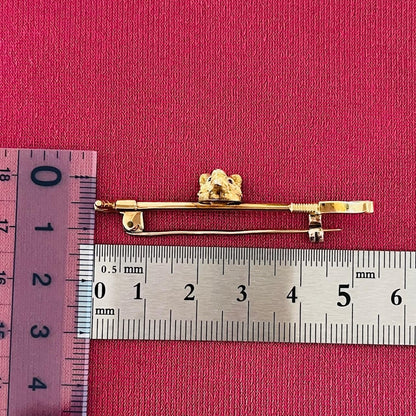 アンティークジュエリー fox brooch  K15イギリス キツネ アンティークブローチ お目目が可愛い ルビーDBR00114