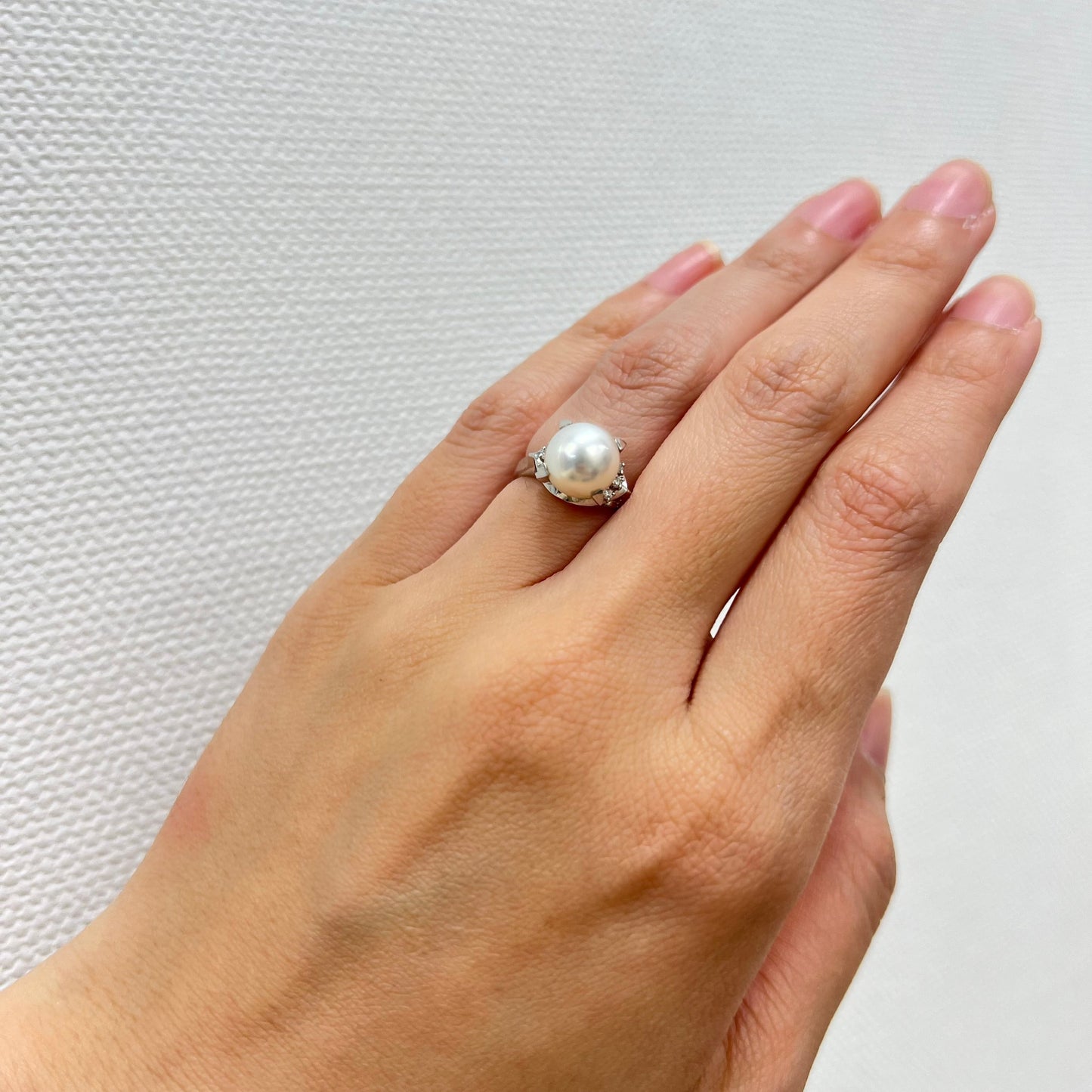 昭和ジュエリー パール ダイヤモンド リング Pt900 ヴィンテージ 昭和レトロ 透かしデザイン 1珠 真珠 プラチナ 指輪 MOR00598