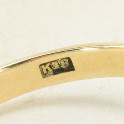 昭和ジュエリー K18 リング 和彫り 彫刻デザイン ヴィンテージ 昭和レトロ キャンディリング ゴールド 指輪 MR00790