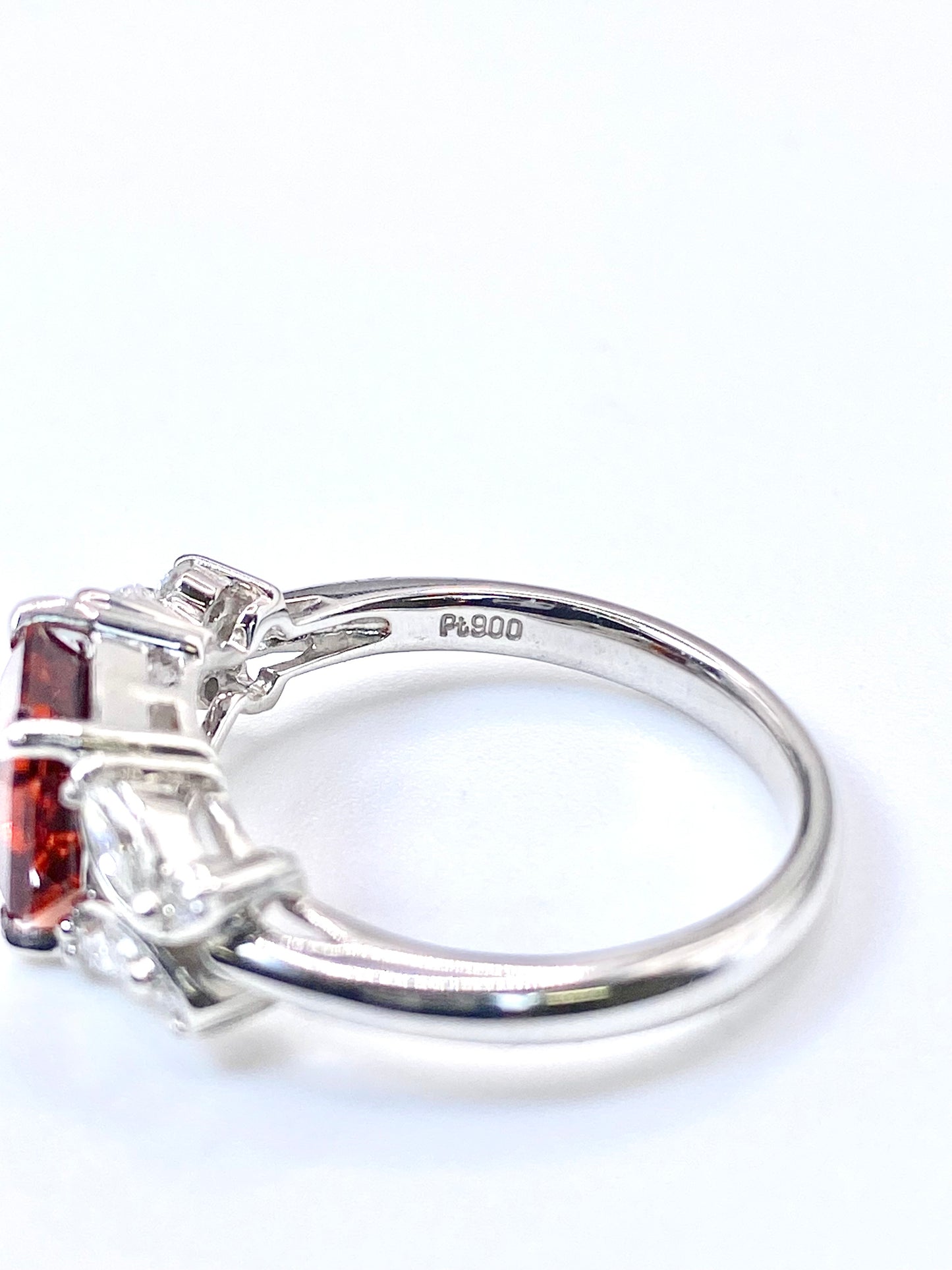 スペサルティンガーネット 2.437ct / ダイヤモンド 計0.37ct Pt900 リング 12.5号【リフレッシュメント(新品仕上げ・補修・洗浄等済)】【3日以内返品可（※カード/キャリア決済の場合）】