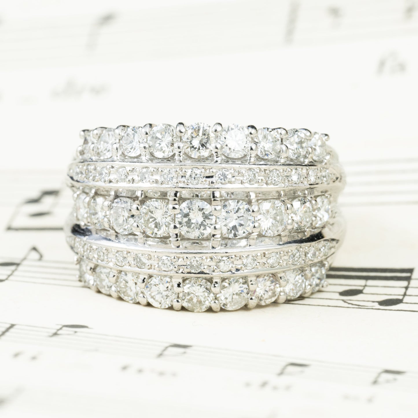 ダイヤモンドリング 2.05ct Pt900 プラチナ 幅広 ゴージャスデザイン 日本製 指輪 OKR00186