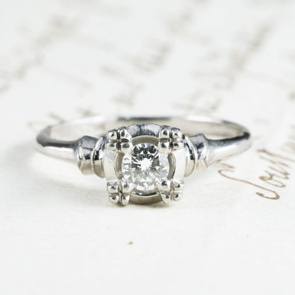 昭和ジュエリー ダイヤモンド リング Pm プラチナ 三越 ヴィンテージ 昭和レトロ 指輪 0.18ct OKR00138