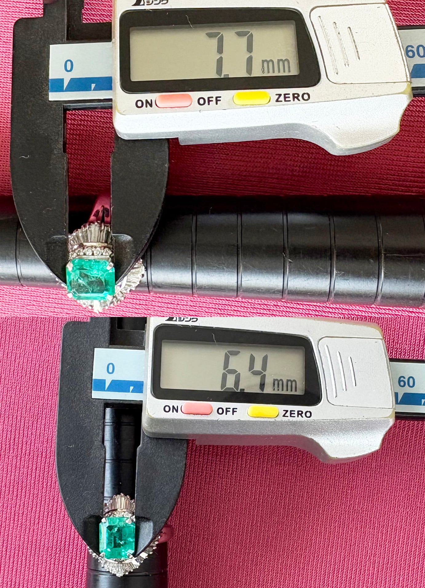 昭和ジュエリー エメラルド ダイヤモンド リング Pt900 1.79ct 1.4ct バレリーナセッティング ヴィンテージ 昭和レトロ MOR00698